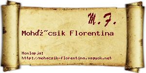 Mohácsik Florentina névjegykártya
